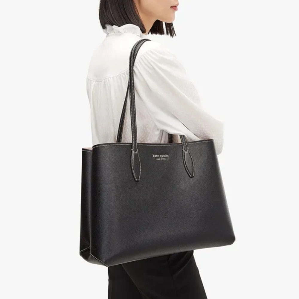 Kate Spade All Day Large Tote Black Maroon